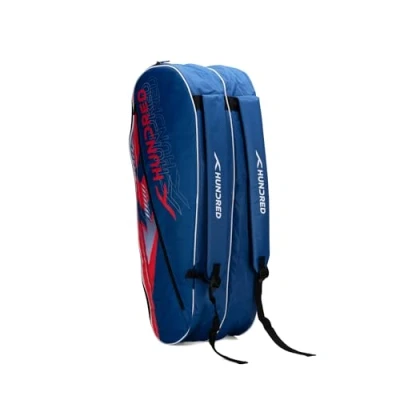 Abbildung von HUNDRED Strike Badminton and Tennis Racquet Kit Bag (Slate Blue, Size: Large/6in1) Material: Polyester Multiple Compartment with Side Pouch Easy Carry Handle Padded Back Straps