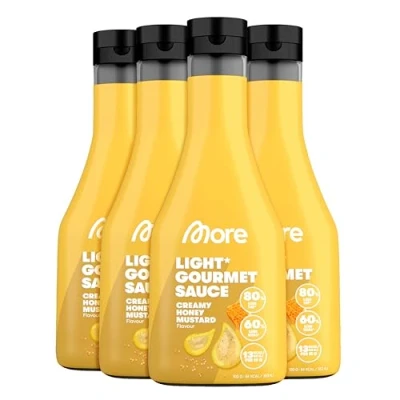 Abbildung von MORE Light Gourmet Sauce, Creamy Honey Mustard, 4 x 285 ml, kalorienreduzierte Soße, ohne Zuckerzusatz und unnötigem Fett