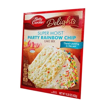 Abbildung von Betty Crocker Delights Super Moist Party Rainbow Chip Cake Mix 15.25 oz (Pack of 2)