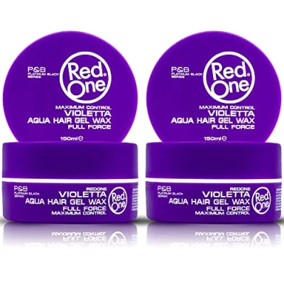 Abbildung von RedOne Aquatic Haarwachs Violett 150ml Kantenkontrolle Ultra Halt für Männer und Frauen Lavendelduft Maximale Kontrolle 2 Stück