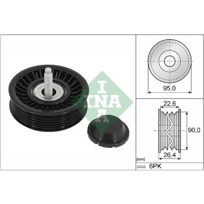 Abbildung von INA 532 0891 10 Umlenkrolle LAND ROVER: Range Rover Evoque, Sport, JAGUAR: