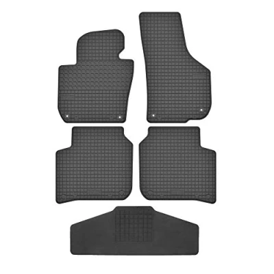 Abbildung von Fußmatten Vorne, Hinten + Tunnel Matte 5er Set für Skoda Superb 2 2008 2015 3T Gummi Gumimatten