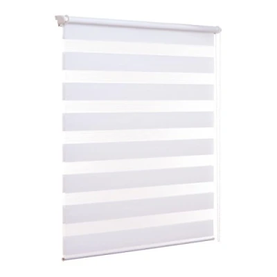 Abbildung von Ventanara® Doppelrollo ohne Bohren Klemmfix Weiß Fenster Duo Rollo verspannt inklusive Klemmträger 60 x 150 cm