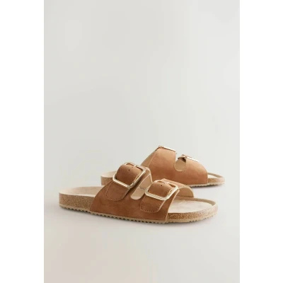 Abbildung von Next Regular FIT Pantolette flach, Damen, Größe: XL, Tan brown Schuhe