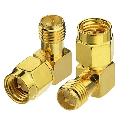 Abbildung von Eightwood SMA Winkel RP Adapter Buchse auf Stecker WiFi 2 Stücke für Card WLAN PCI Karten Wirelesse Router Bluetooth ZigBee MEHRWEG