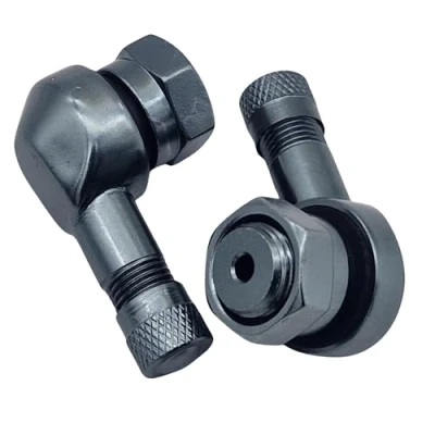 Abbildung von 2x Motorrad Alu Winkelventil Grau Anthrazit 11,3mm Ventile Eckventil Ventil