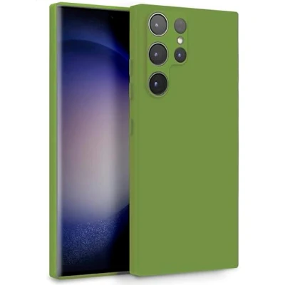 Abbildung von MyGadget Hülle für Samsung Galaxy S23 Ultra Zweilagige Handyhülle mit Kameraschutz Cover Innenfutter &amp; Silikon außen Grün