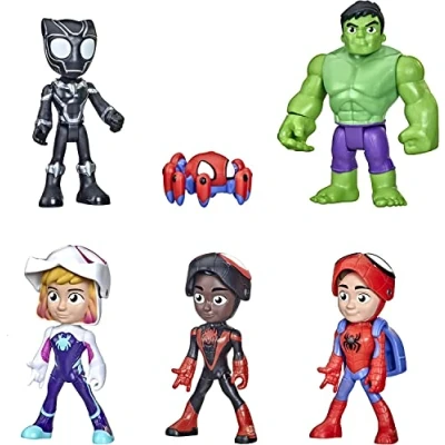 Abbildung von Hasbro Spidey and His Amazing Friends Maskierte Helden Multipack, 10 cm große Action Figuren, für Kinder ab 3 Jahren F1486