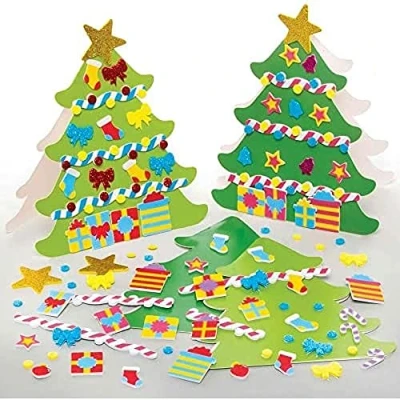 Abbildung von Baker Ross FE910 Weihnachts Mix und Match Karten 6er Pack, Kartenrohlinge für die Kartenherstellung, Gestalte deine eigenen Weihnachtskarten, Ideal Kinder Kunst Bastelprojekte