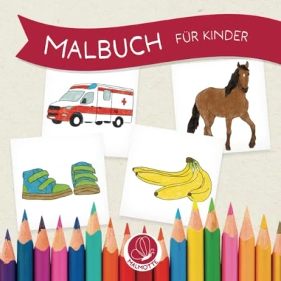 Abbildung von Malbuch für Kinder: 60 handgezeichnete Vorlagen zum Ausmalen und Kritzeln (Malmotte)