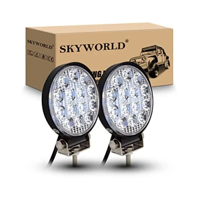 Abbildung von SKYWORLD 4 zoll 42 Watt Runde LED Arbeitslicht Scheinwerfer Schlank Offroad Fahrlicht für 4x4 Auto 4WD Boot SUV ATV Lkw Traktor Motorrad 12V 24V