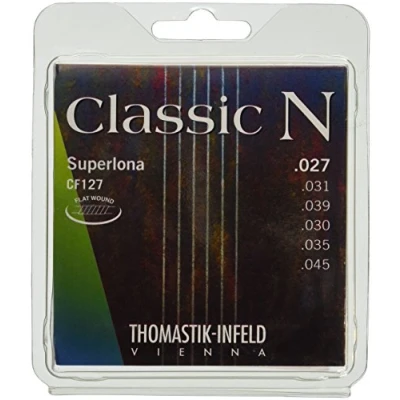 Abbildung von Thomastik 656657 Saiten für Klassik Gitarre Classic N Series, Satz Superlona Light CF127 Flatwound 0.027 0.045