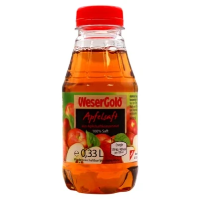 Abbildung von WeserGold Apfelsaft klar 100% Saft, 24er Pack (24 x 0.33 l) EINWEG