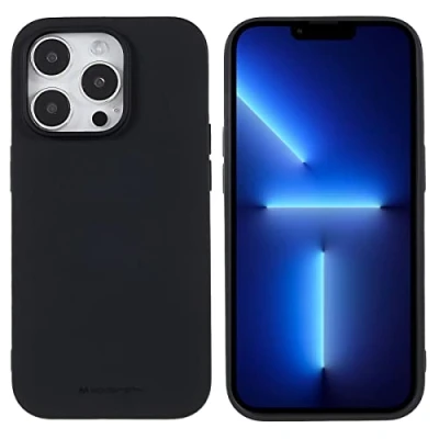 Abbildung von CoverKingz Silikon Handyhülle kompatibel mit iPhone 14 Pro Slim Handycase Soft Cover Bumper Gummi Hülle Matt Schwarz