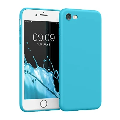 Abbildung von kwmobile Handyhülle kompatibel mit Apple iPhone SE (2022) / (2020) 8 7 Hülle Handy Case aus weichem Silikon in Meerblau