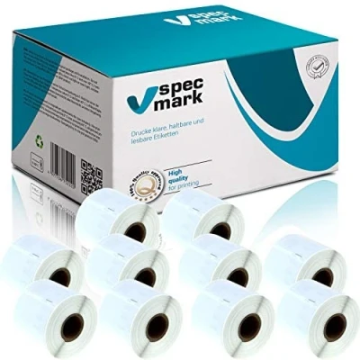 Abbildung von specmark 10 Etiketten Rollen kompatibel mit DYMO 99014 54mm x 101mm S0722430 220 Stück zu allen Etikettendruckern LabelWriter 450 4XL Seiko SLP