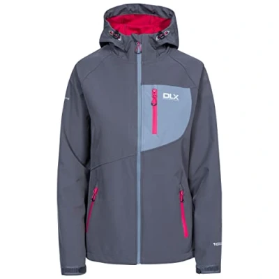 Abbildung von Trespass Damen Wasserdichte Softshelljacke Mit Einrollbarer Kapuze Ronda, Carbon, XXS, FAJKSSL10001_CBNXXS