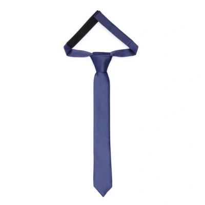 Abbildung von Ladeheid Kinder Krawatte für Jungen Eleganter matter Look, Vorgebunden mit einem Klettverschluß, Perfekt besondere Anlässe Stilvolle Ansteckkrawatte TKM (31cm x 4cm, Marineblau)
