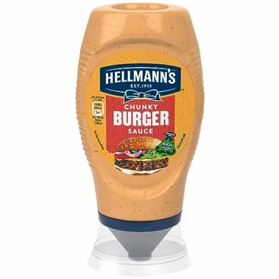 Abbildung von Hellmann&#039;s Chunky Burger Sauce (250ml Flasche) + usy Block