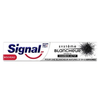 Abbildung von Signal Zahnpasta weiß Aktivkohle, natürliches Weiß, reinigt und reinigt, entfernt Flecken, 75 ml