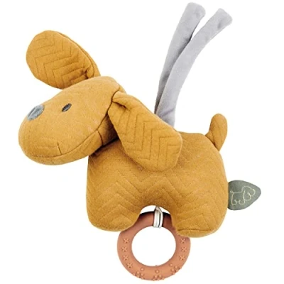 Abbildung von Nattou Musikalisches Mini Kuscheltier, Hund Charlie, Mit integrierter Spieluhr, 17 cm, Vegan, Jacquard, Baumwolle/Polyester, Karamell