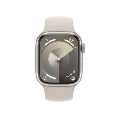 Abbildung von Apple Watch Series 9 (GPS) 41mm Aluminiumgehäuse polarstern, Sportband S/M