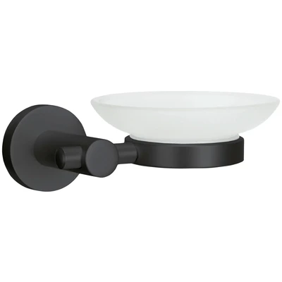 Abbildung von Kleine Wolke Seifenablage &quot;Apollo Nero&quot;, Glas/Aluminium
