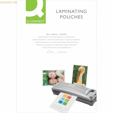 Abbildung von Q Connect KF04124 Laminiertaschen A3 125 Mikron 100 Stück