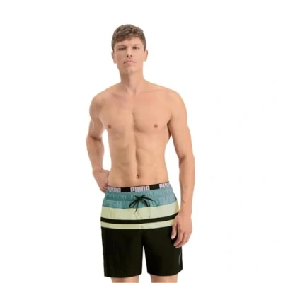 Abbildung von PUMA Herren Heritage Stripe Mid Boardshorts, Mineral Blue Combo, S EU