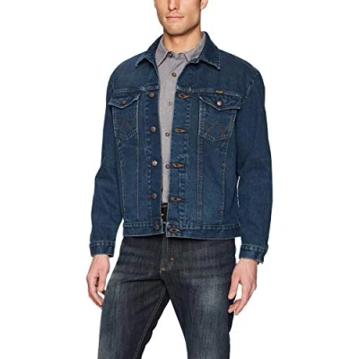 Abbildung von Wrangler Herren Western Style Denim Jacket Jeansjacke, dunkelblau, M Tall EU