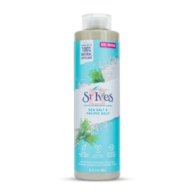 Abbildung von St. Ives Purifying Sea Salt &amp; Pacific Kelp Peeling Duschgel, 650 ml, hergestellt mit pflanzlichen Reinigern und 100 % natürlichem Peeling, 473 ml