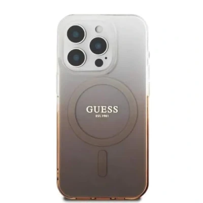 Abbildung von CG MOBILE Guess Magsafe IML Glitzer Farbverlauf Hartschale für iPhone 16 Pro Max, Braun