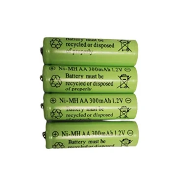Abbildung von 4 x wiederaufladbare AA Batterien, 300 mAh, 1,2 V, NI MH Gartenleuchten, Stück