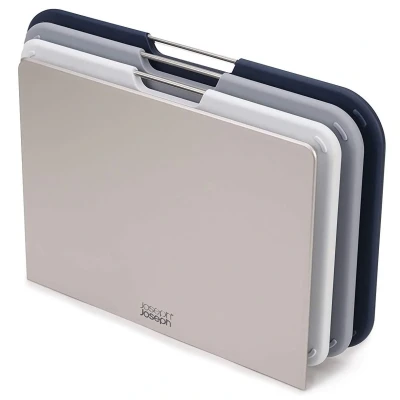 Abbildung von Joseph 3 teiliges Schneidebrettset mit Halterung Nest Boards Grau