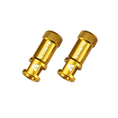 Abbildung von Granite Juicy Nipple Ventilkappen mit Ventilkernentfernungsfunktion, einfach zu verwendende Fahrradreifen Schutzhüllen (Gold).