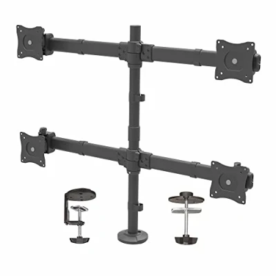 Abbildung von StarTech.com Tisch Monitorhalterung für vier Monitore Monitorarm 4 VESA Monitore(2x2) bis zu 27&quot;(je 8kg) Gelenkig, höhenverstellbar, Neig/Schwenk/Drehfunktion Klemme/Durchführung (ARMQUAD)