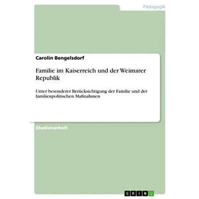 Abbildung von Familie im Kaiserreich und der Weimarer Republik: Unter besonderer Berücksichtigung familienpolitischen Maßnahmen