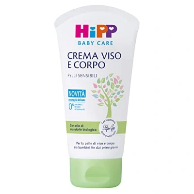 Abbildung von HiPP Baby Care Feuchtigkeitscreme für Gesicht und Körper, Kinder Babys, empfindliche Haut, mit Bio Mandelöl, 1 Stück 75 ml