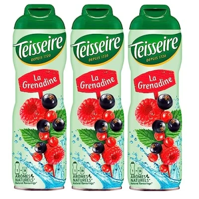 Abbildung von Teisseire Getränke Sirup Grenadine 600ml der genauso schmeckt wie die Frucht (3er Pack)