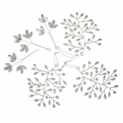 Abbildung von Loberon Weihnachtsschmuck 6er Set Eileen, Filigrane Handarbeit, mit Funkelnden Glassteinen, Christbaumschmuck, Weihnachtsdeko, Weihnachten, Eisen, Acryl, Silber