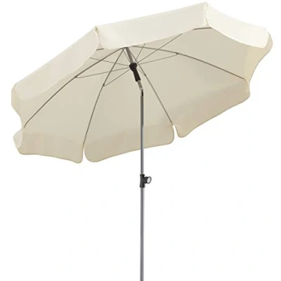 Abbildung von Schneider Sonnenschirm Locarno, natur, 200 cm rund, 716 02, Gestell Stahl, Bespannung Polyester, 2.4 kg