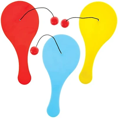 Abbildung von Baker Ross FX768 Regenbogenfarbene Paddelball Fledermäuse 8er Packung, Partytütenfüller für Kinder