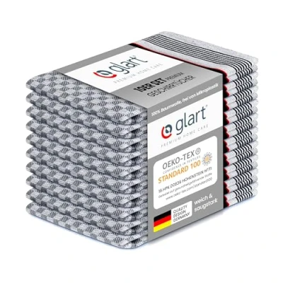 Abbildung von Glart Geschirrtuch 48GS 10 St. Grubentücher Geschirrtücher Baumwolle 45x90 cm schwarz