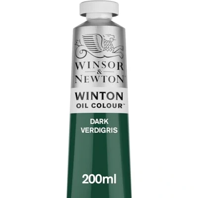 Abbildung von Winsor &amp; Newton 1437405 Winton, feine hochwertige Ölfarbe 200ml Tube mit gleichmäßiger Konsistenz, lichtbeständig, hohe Deckkraft, reich an Farbpigmenten Grünspan Dunkel