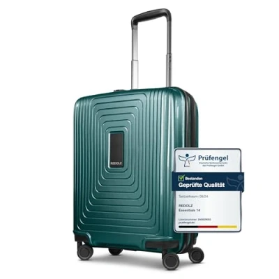 Abbildung von REDOLZ Hartschalen Handgepäck Koffer Kleiner Trolley 40 x 23 55 cm mit Dehnfalte erweiterbar um 5 aus hochwertigem, leichtem Polypropylen Material Ultra leicht nur 2,9 kg (Essentials 14)
