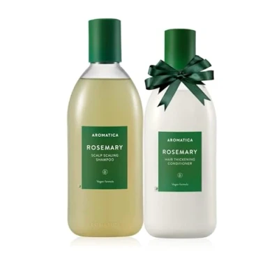 Abbildung von AROMATICA Rosemary Scalp Scaling Shampoo and Conditioner Set for Hair Growth Vegan Care Gift with Oil. Ideal Thinning, Color Treated Hair, &amp; Organic, 13.53 fl.oz each