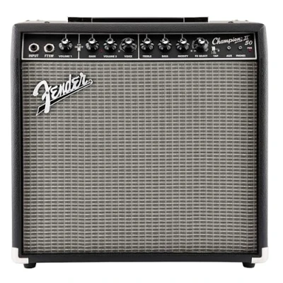 Abbildung von Fender Champion II 50, Combo Gitarrenverstärker, 50W, geeignet für E Gitarre, mehr Leistung, verbesserte Effekte und Verstärkermodelle, Schwarz/Silber