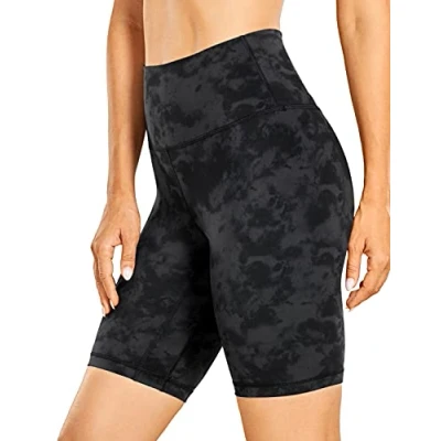Abbildung von CRZ Yoga Naked Feeling Damen Kurze Leggings High Waist Blickdicht Fithess Shorts Radlerhose Sporthose 20cm Der Rauchtintennebel 38