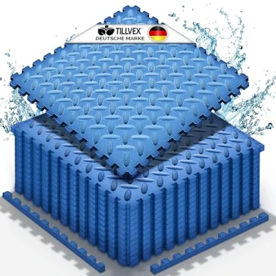Abbildung von tillvex Pool Bodenschutzfliese tillvex® Bodenschutzmatte, Unterlegmatte für &amp; Planschbecke, Planschbecken, Whirlpool Bodenfolie weich