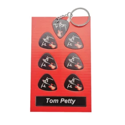 Abbildung von T Petty Gitarre Plektrum Geschenkset 6 Künstler Plektren 1 Schlüsselring
